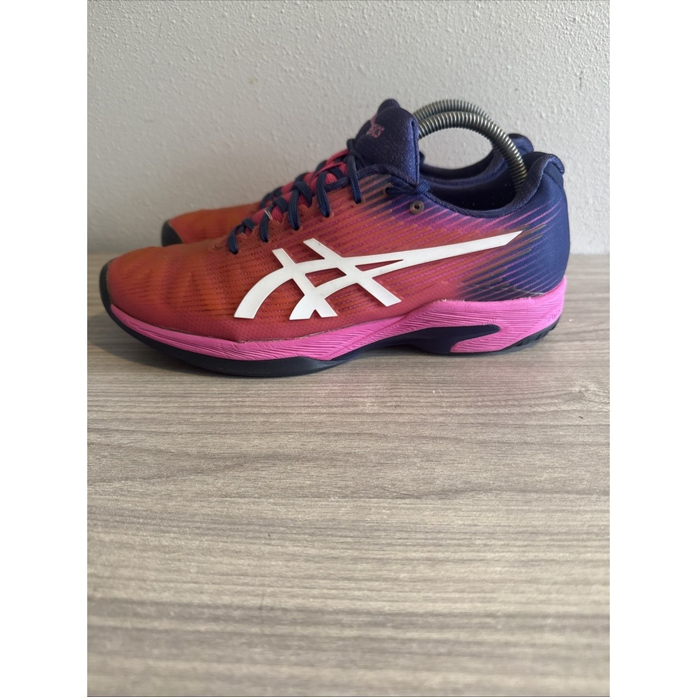 Asics Women Solution Speed FF Pink Purple Blue Women Tennis Shoe Sneaker Size 10